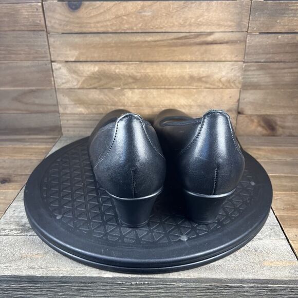 SAS Milano Womens Size 9N Black Leather Slip On Pump Block Heel Shoes - Picture 5 of 10